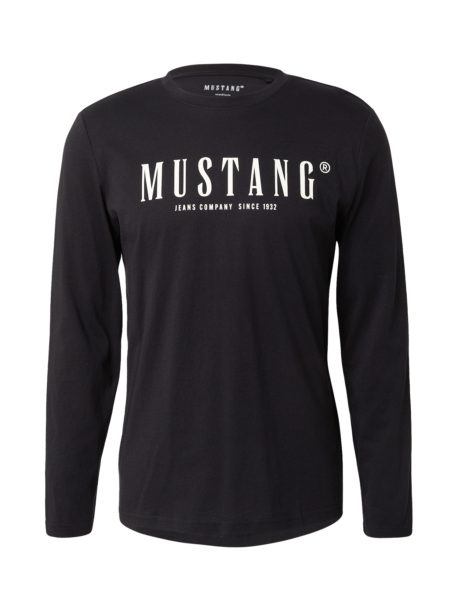 MUSTANG Tricou 'Asheville'  negru / alb