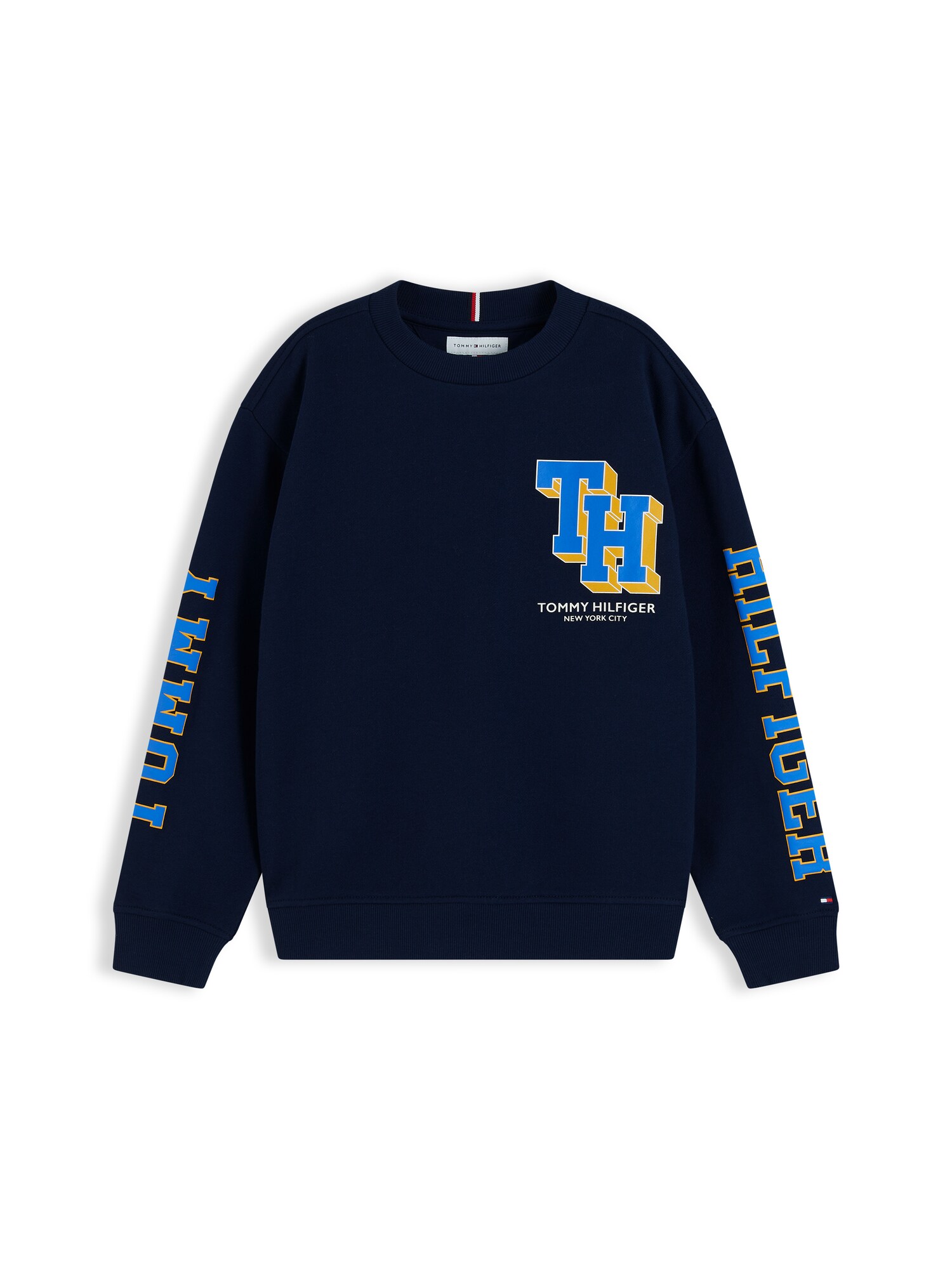 TOMMY HILFIGER Mikina 'VARSITY'  modrá / námornícka modrá / tmavožltá