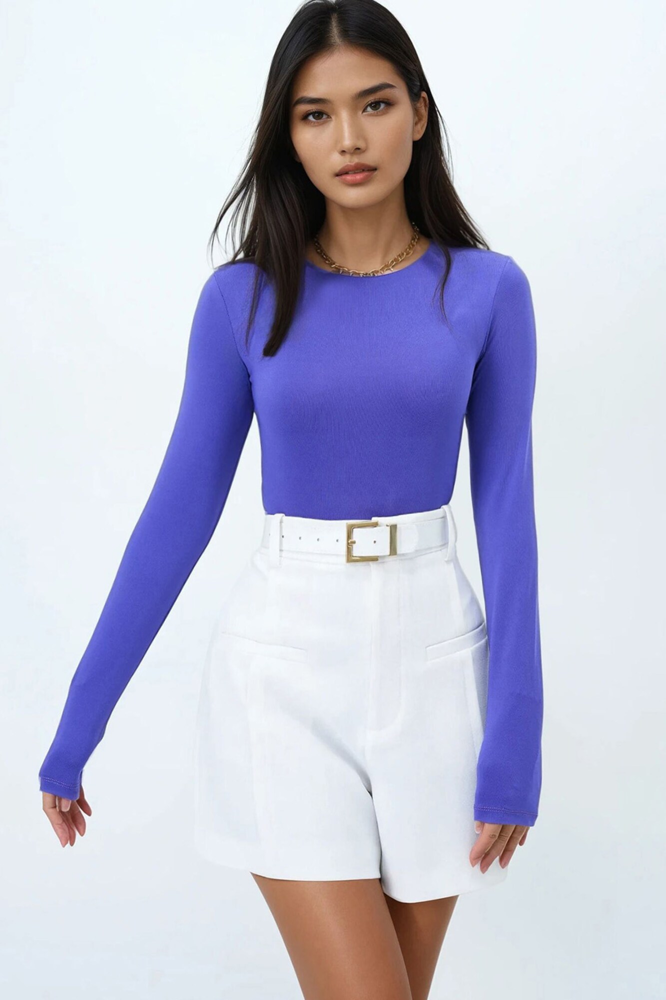 Trend Alaçatı Stili Camiseta  azul violaceo