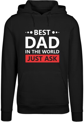 Merchcode Sweatshirt ‘Fathers Day – Best dad, just ask Fitted’ Rood / Zwart / Wit