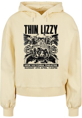 Merchcode Sweatshirt ‘Thin Lizzy – New Victoria Theatre’ Pasteelgeel / Zwart