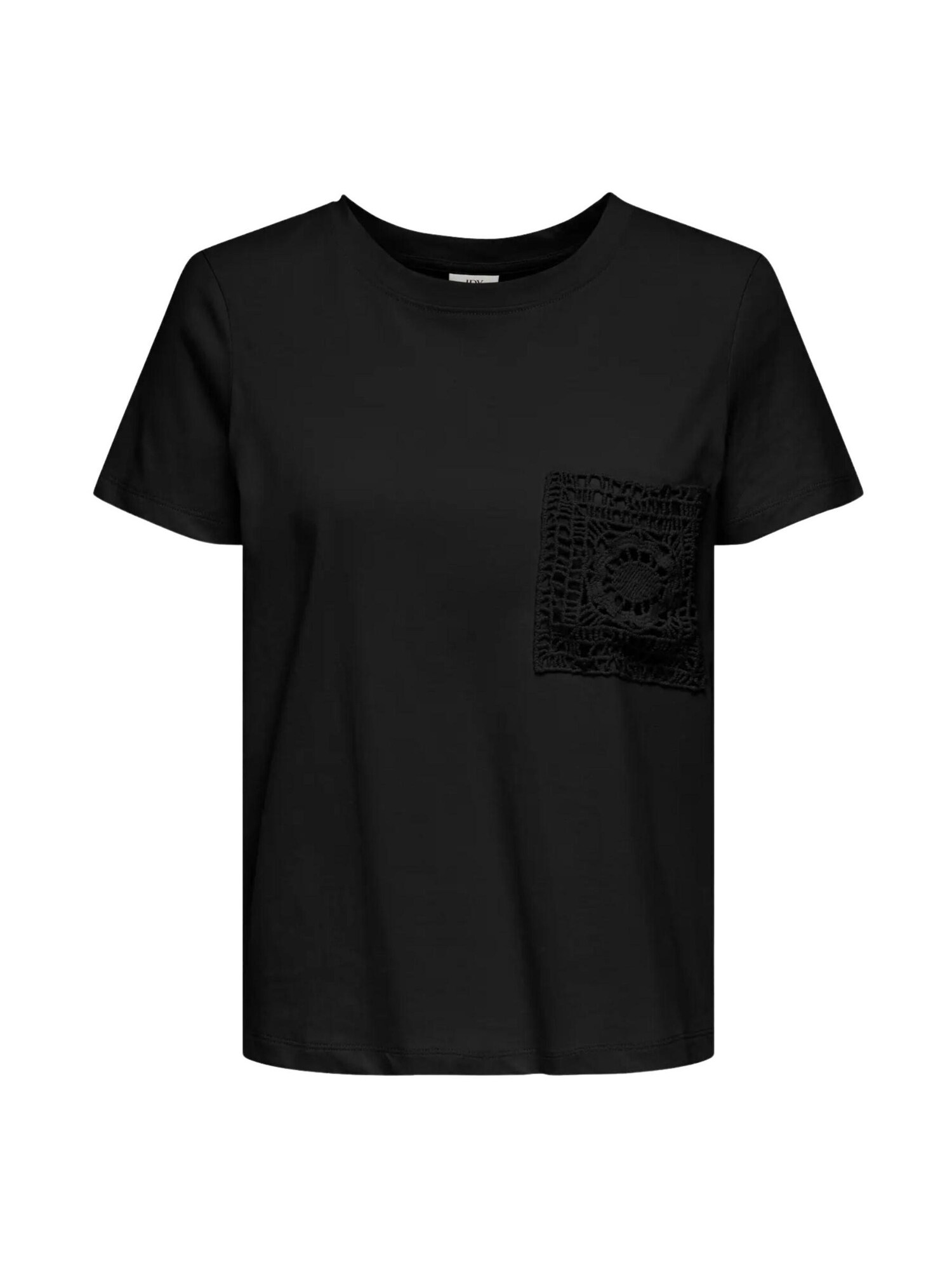 JDY Camiseta 'JDY JDYSELMS S/S CROCHET POCKET TOP JRS NOOS MAGLIONCINO'  negro