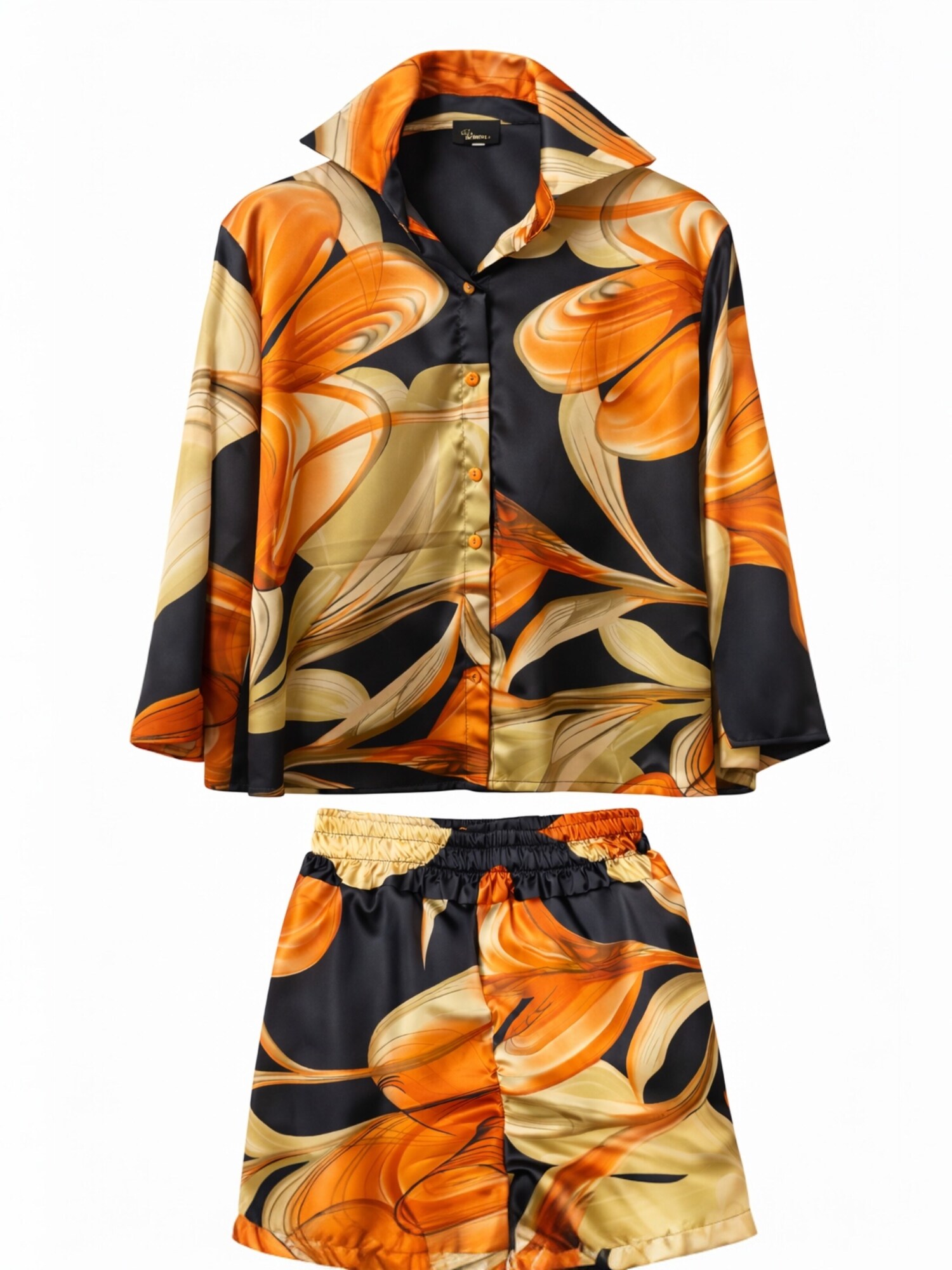 Elena Athanasiadou Completo pantalone 'Luxury Satin Summer Set'  arancione sfumato