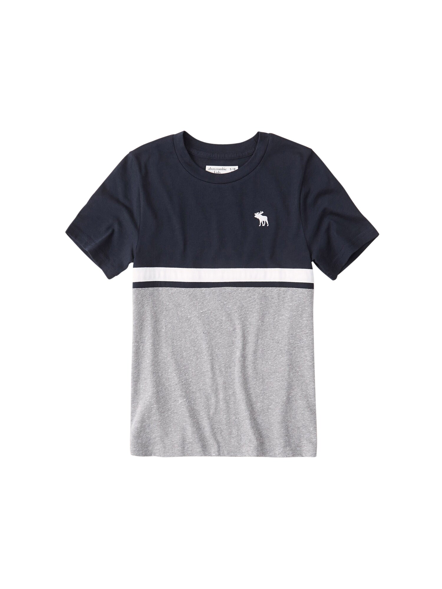 Abercrombie & Fitch Marškinėliai  tamsiai mėlyna / šviesiai pilka / balta