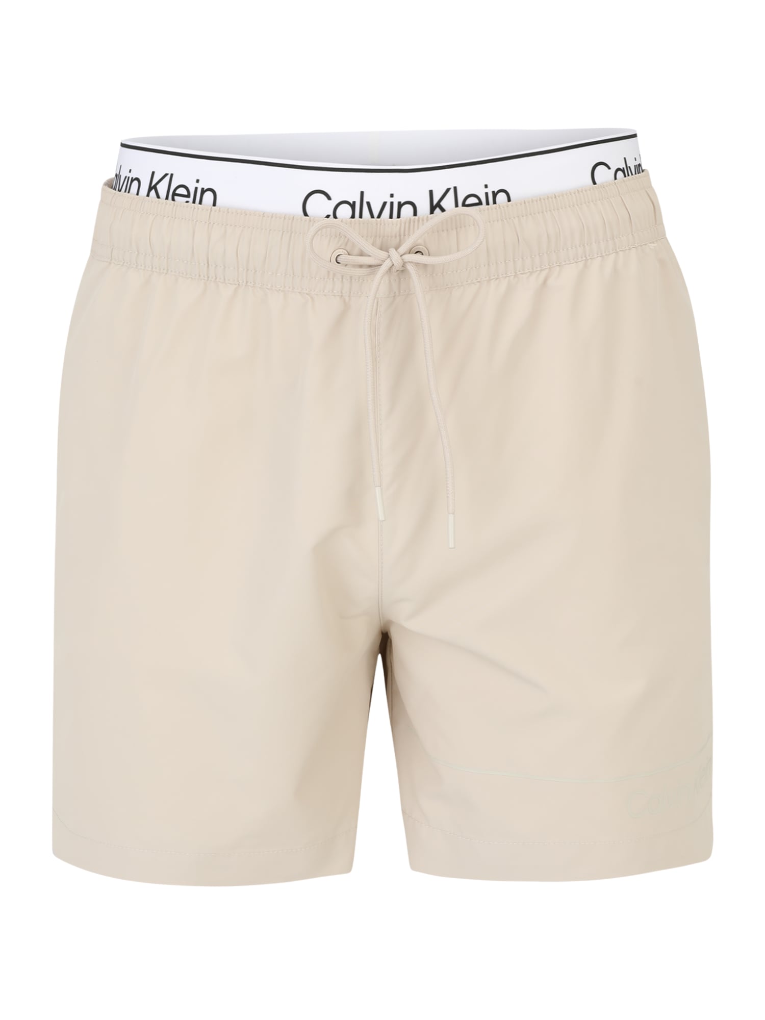 Calvin Klein Swimwear Kratke kopalne hlače  bež / črna / bela