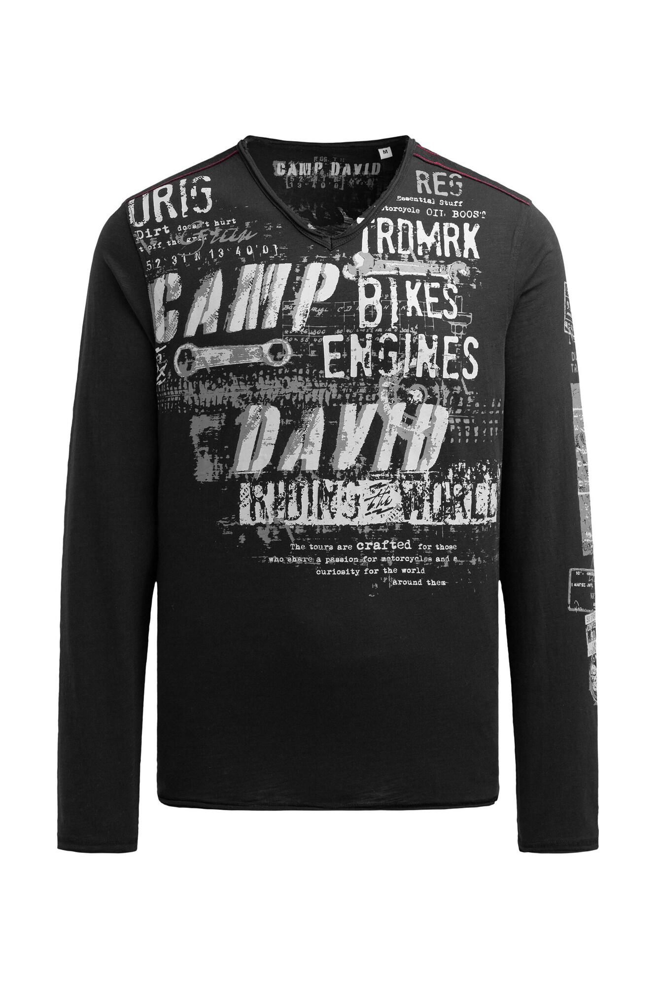 CAMP DAVID Tricou  negru / alb