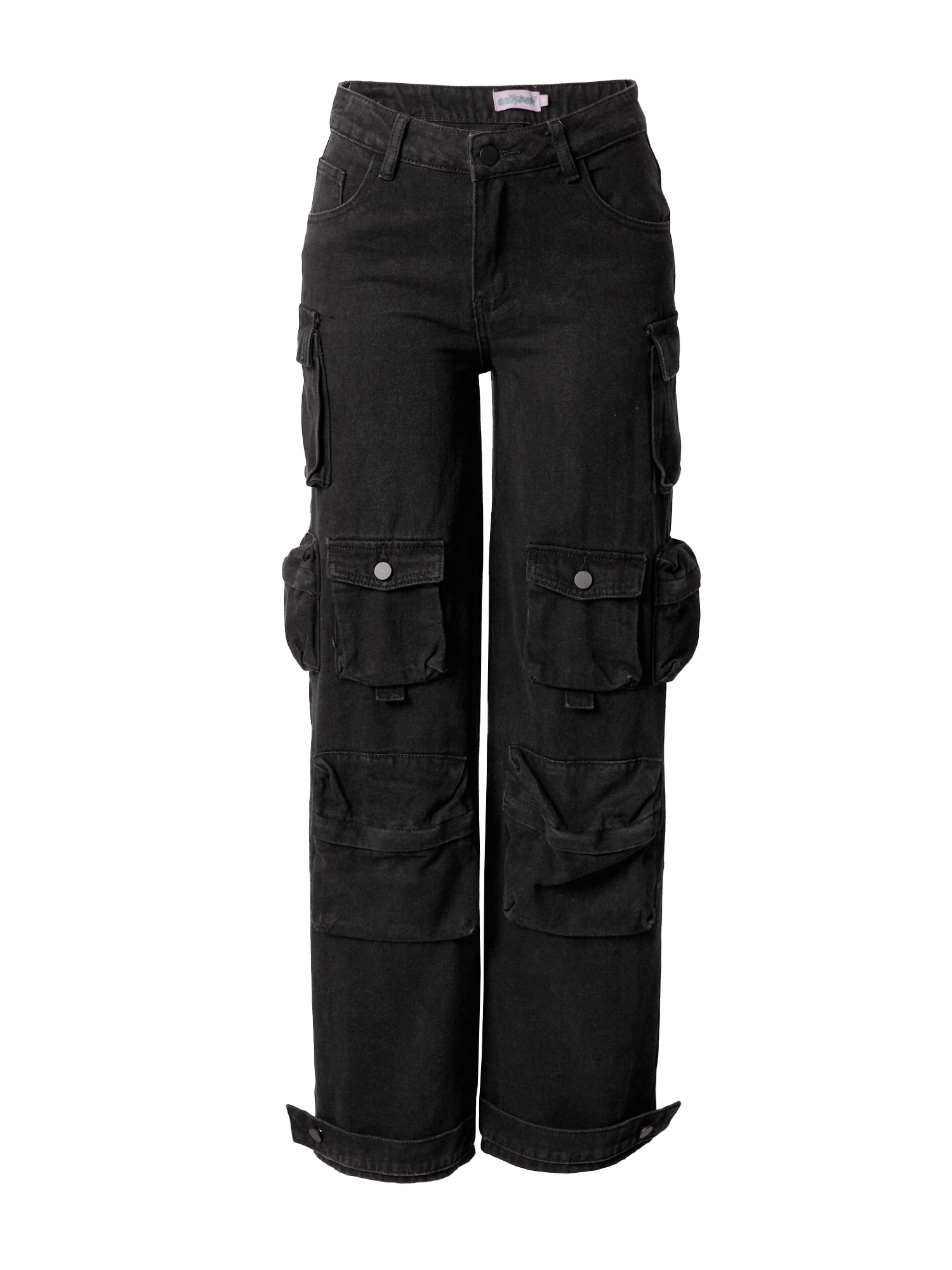 Edikted Darbinio stiliaus džinsai juodo džinso spalva