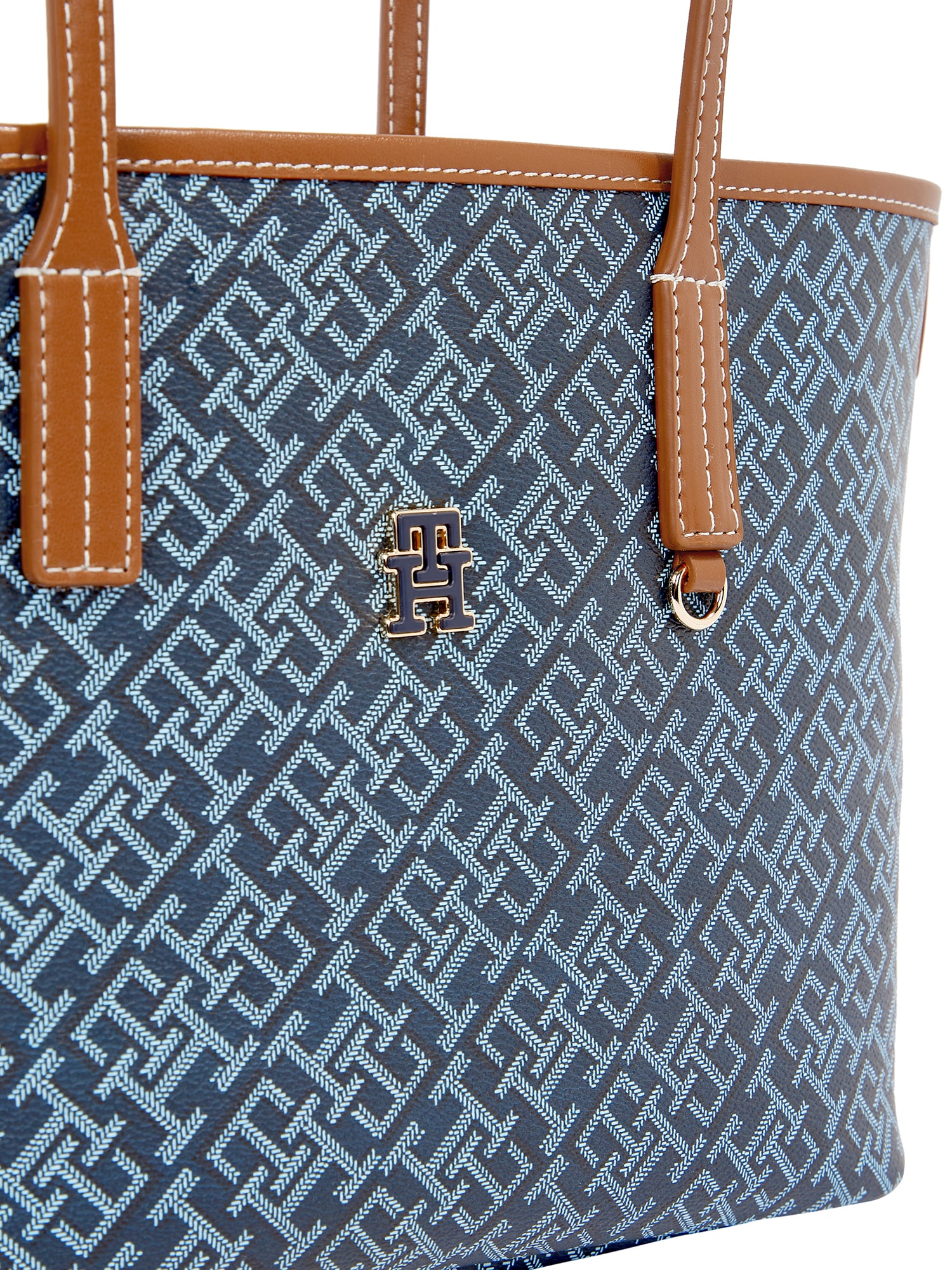 TOMMY HILFIGER Kézitáska  tengerészkék / világoskék / dohánybarna / fehér termék 2. képe