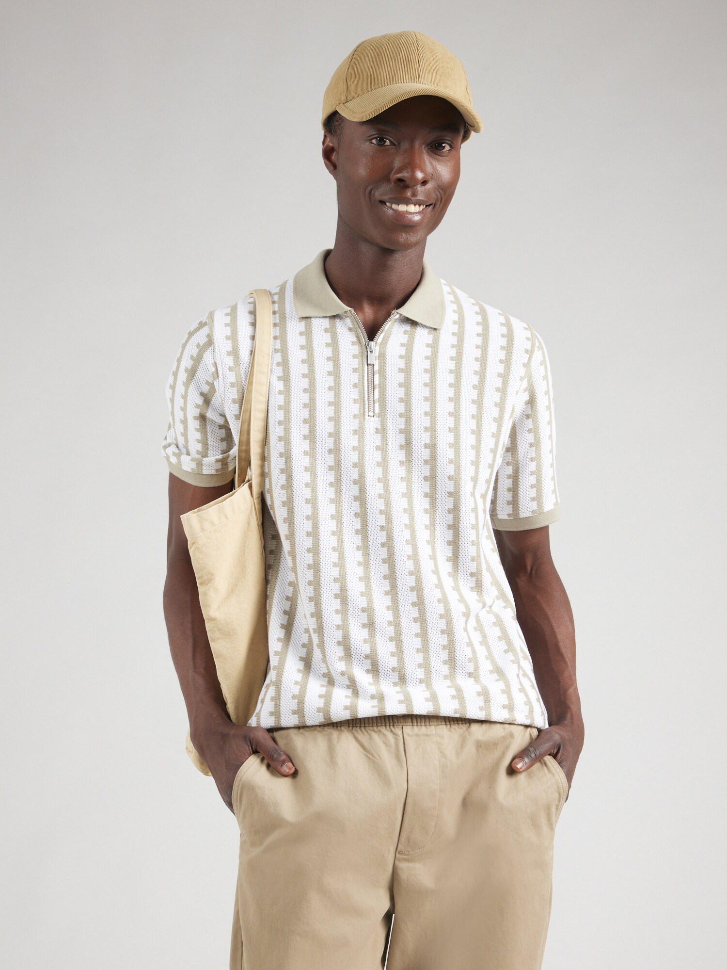 Jack & Jones Premium Póló 'JPRBLATAG'  olíva / fehér termék 2. képe