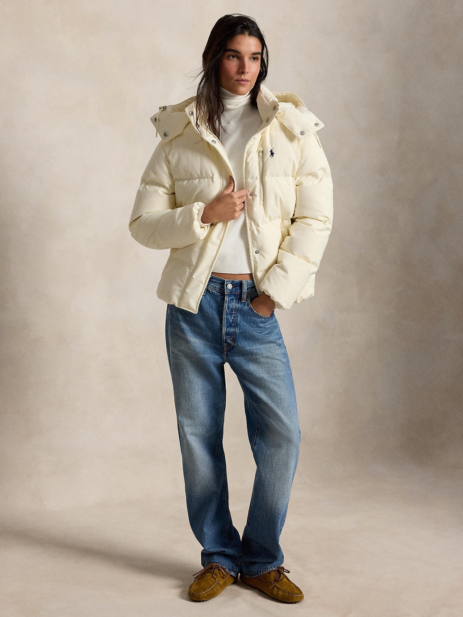 Polo Ralph Lauren Chaqueta de invierno  crema – imagen 4