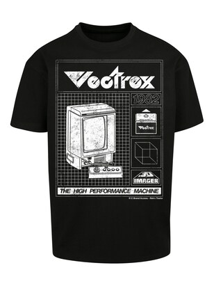 F4NT4STIC Shirt ‘Vectrex 1982 Retro Gaming SEVENSQUARED’ Zwart / Wit