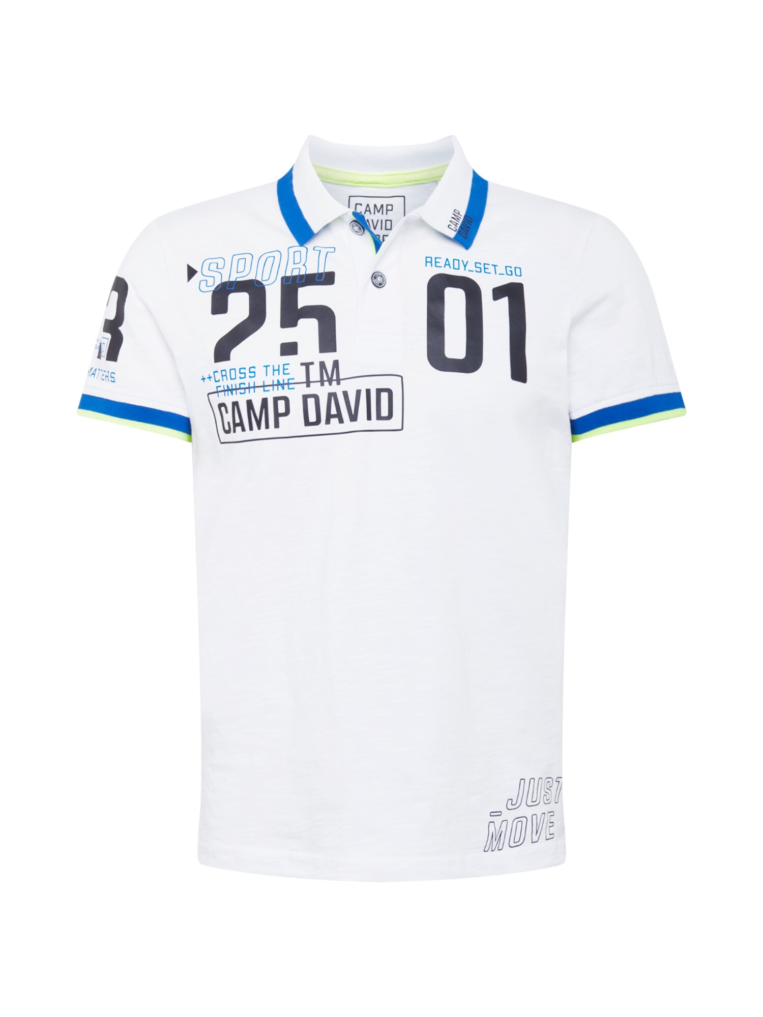 CAMP DAVID Marškinėliai  balta / mėlyna / nakties mėlyna