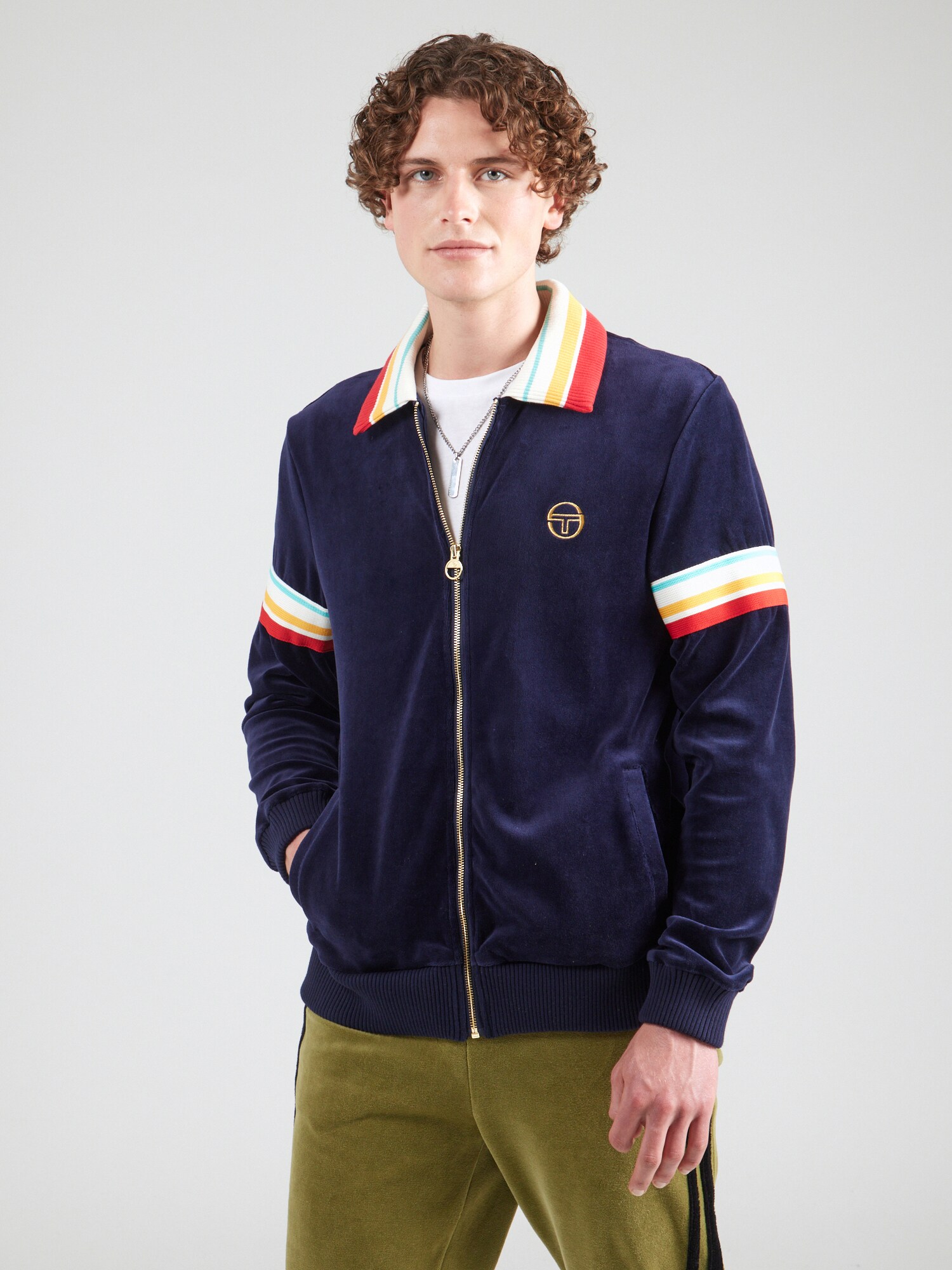 Sergio Tacchini Tréning dzseki 'SLICE'  türkiz / indigó / piros / fehér termék 2. képe