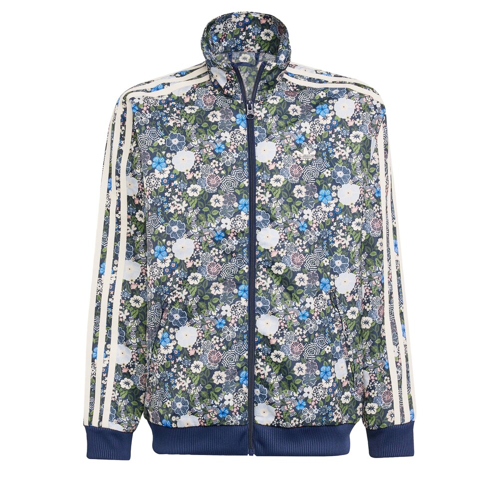 ADIDAS ORIGINALS Sweatjacke 'Adidas Originals x Liberty London Firebird' Jungen Größe 128 blau / navy / grün / weiß