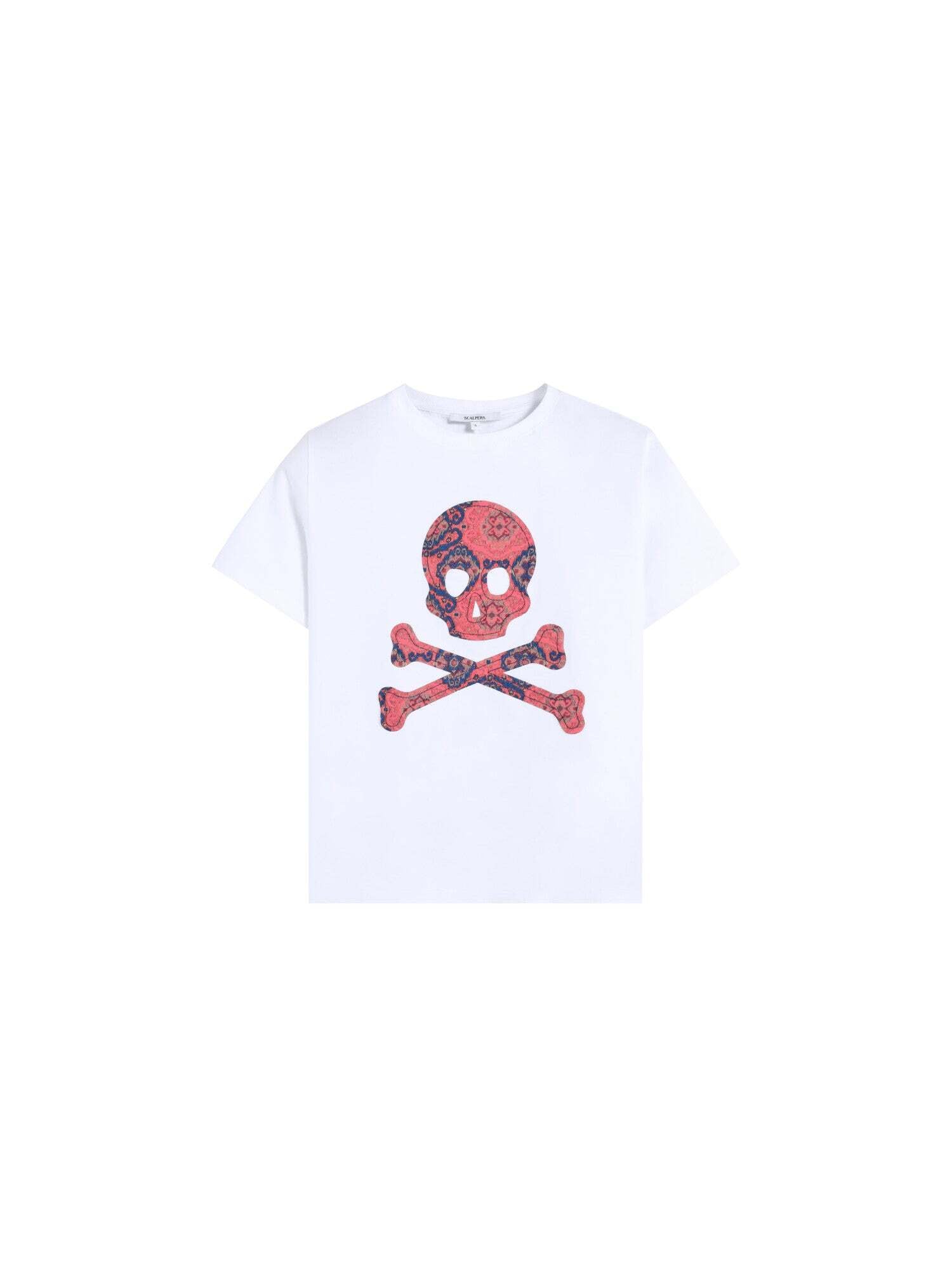 Scalpers Tricou Skulltrize  albastru închis / roși aprins / alb murdar