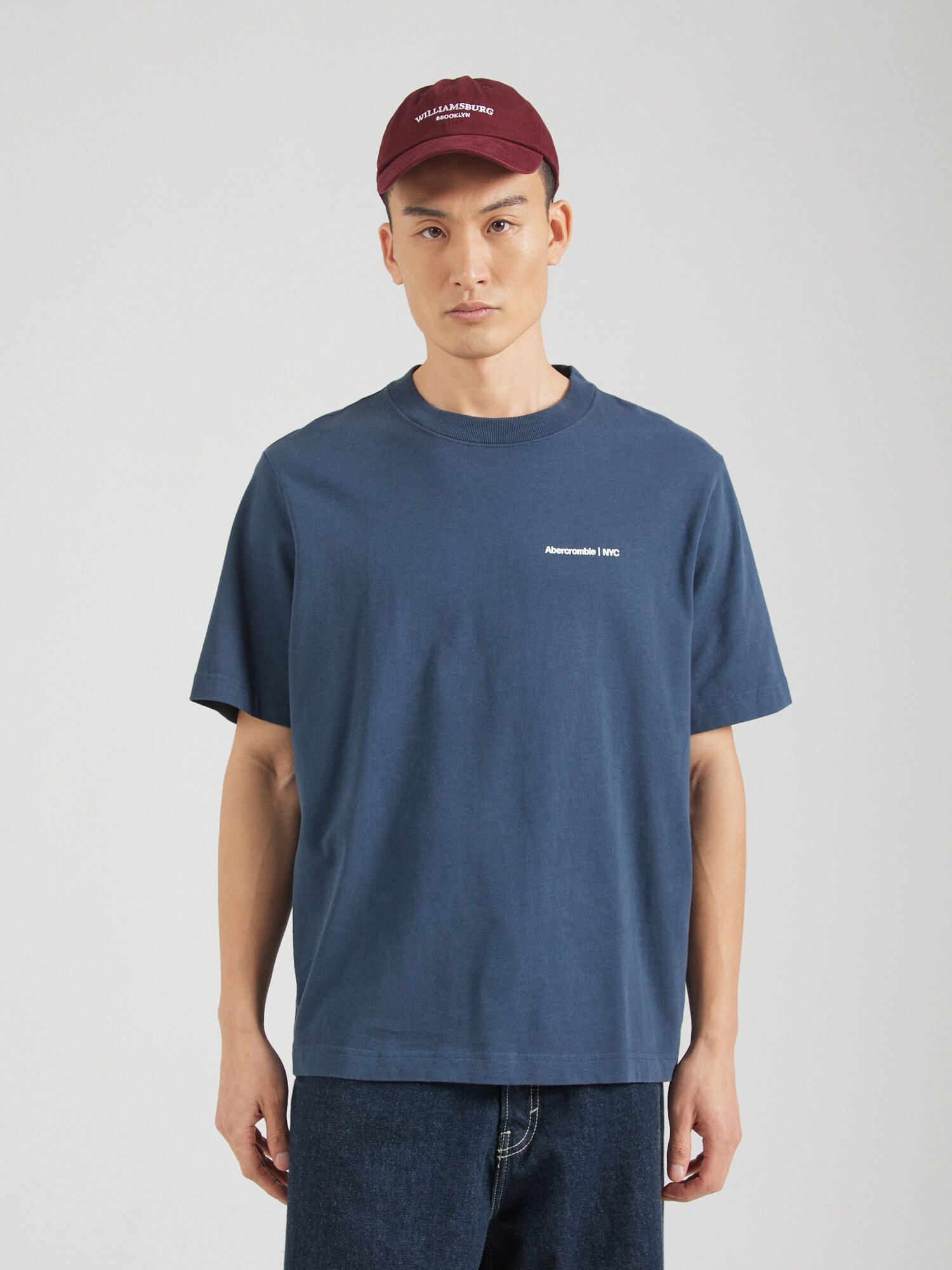 Abercrombie & Fitch Póló  tengerészkék / fehér termék 2. képe