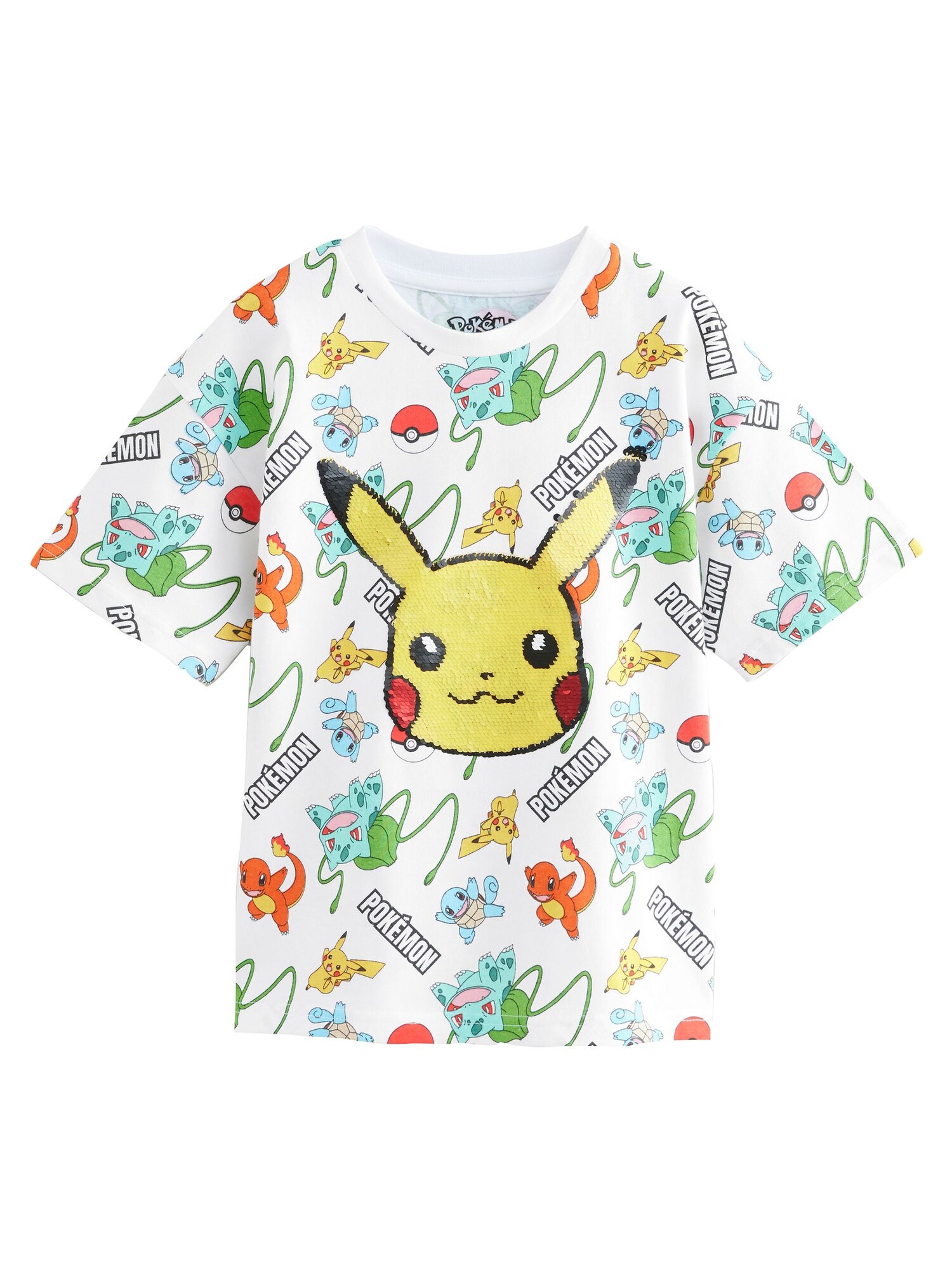 Next Póló 'Pokémon'  vízszín / sárga / fekete / fehér akciós termékkép 1