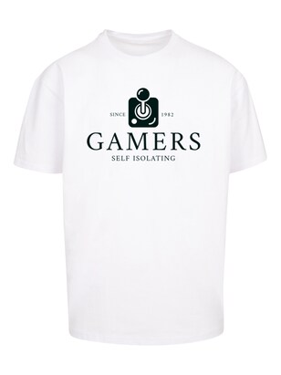 F4NT4STIC Shirt ‘Gamers Self Isolating Retro Gaming SEVENSQUARED’ Zwart / Wit