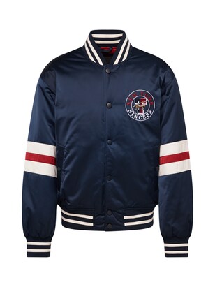 Tommy Jeans Tussenjas ‘VARSITY EXPLORER’ Navy / Rood / Wit