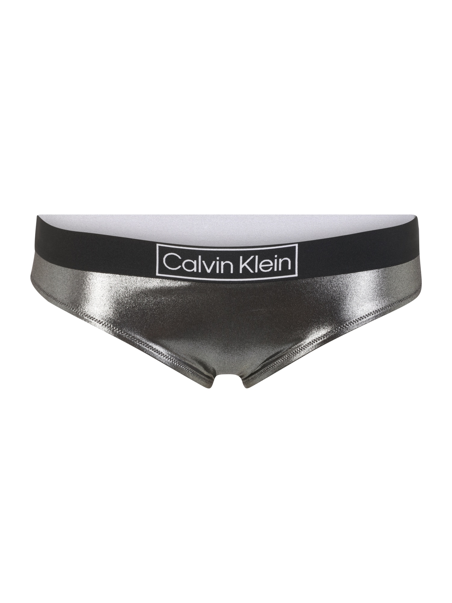 Calvin Klein Swimwear Plus Bikinio kelnaitės sidabro pilka / juoda / balta
