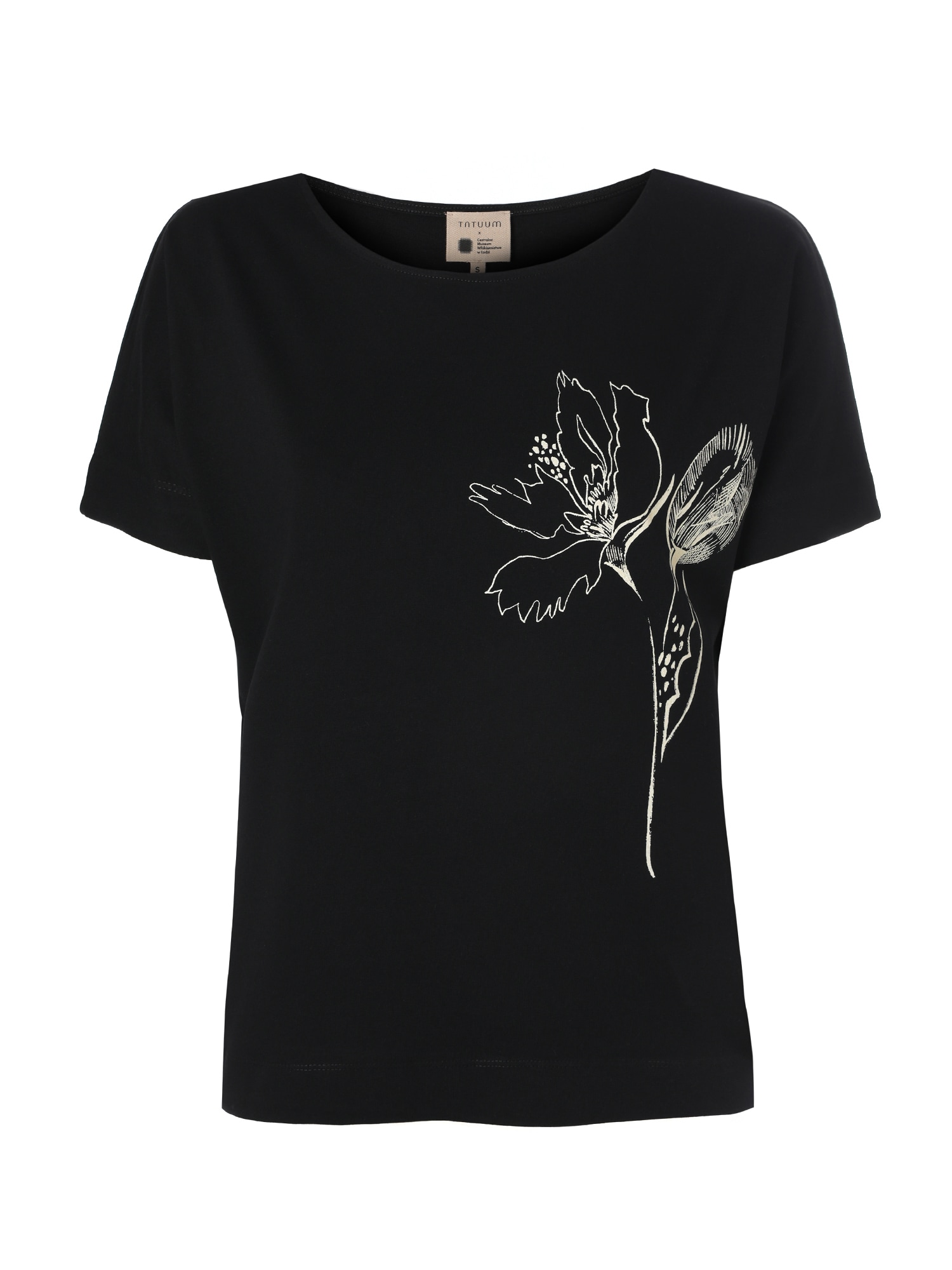 TATUUM Tricou Lali 2 negru / alb natural