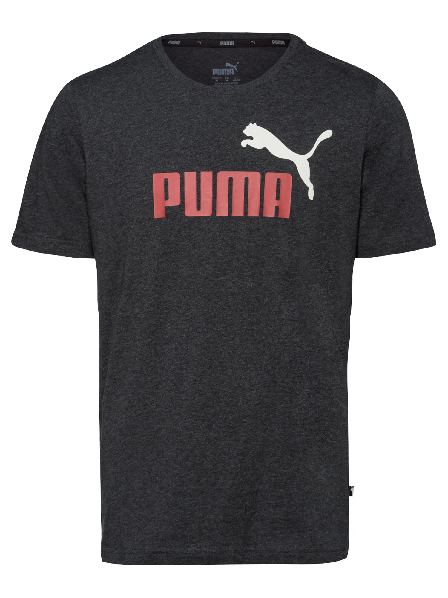 PUMA Sportiniai marškinėliai  tamsiai pilka / balta / raudona