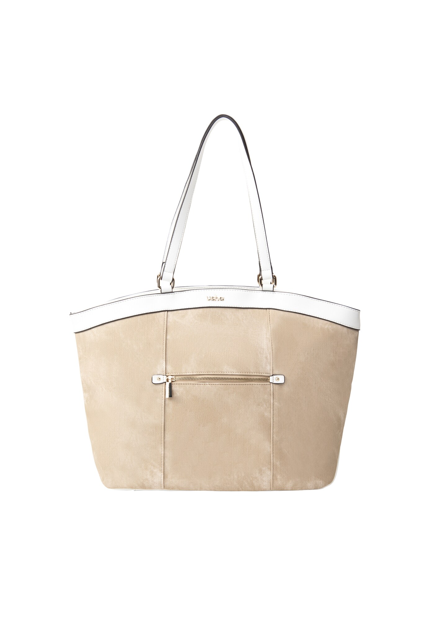 Usha Shopper  tmavobéžová / biela