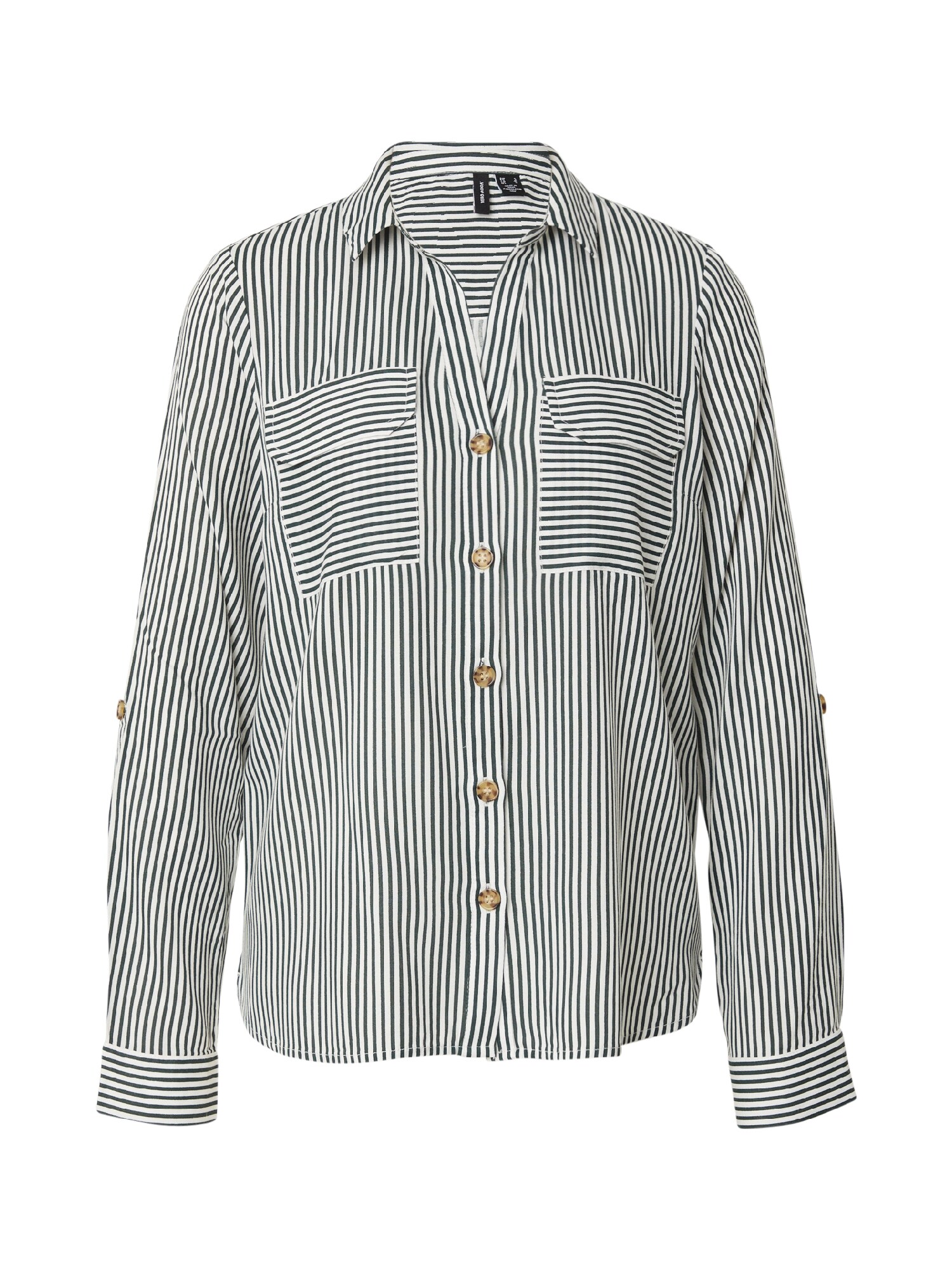 VERO MODA Bluză VMBUMPY  verde pin / alb