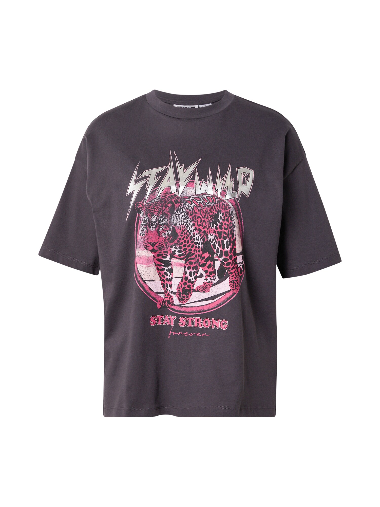 Noisy may Tricou NMKARLA  gri închis / roz / negru / argintiu