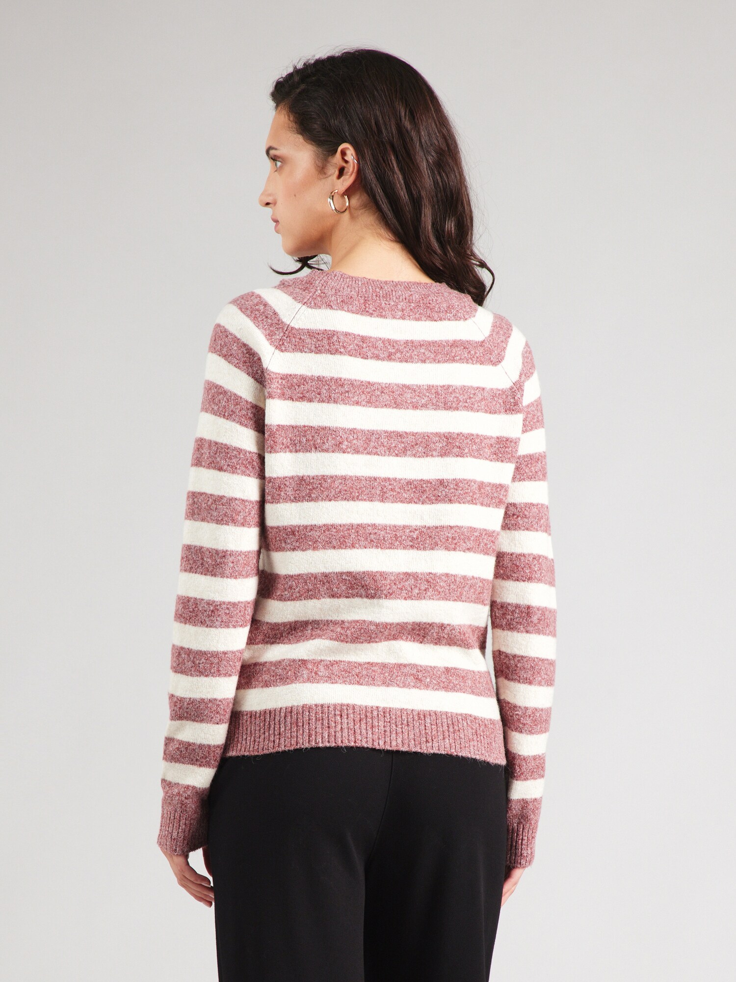 VERO MODA Sveter 'VMDoffy' červená melírovaná / biela (obrázok 3)