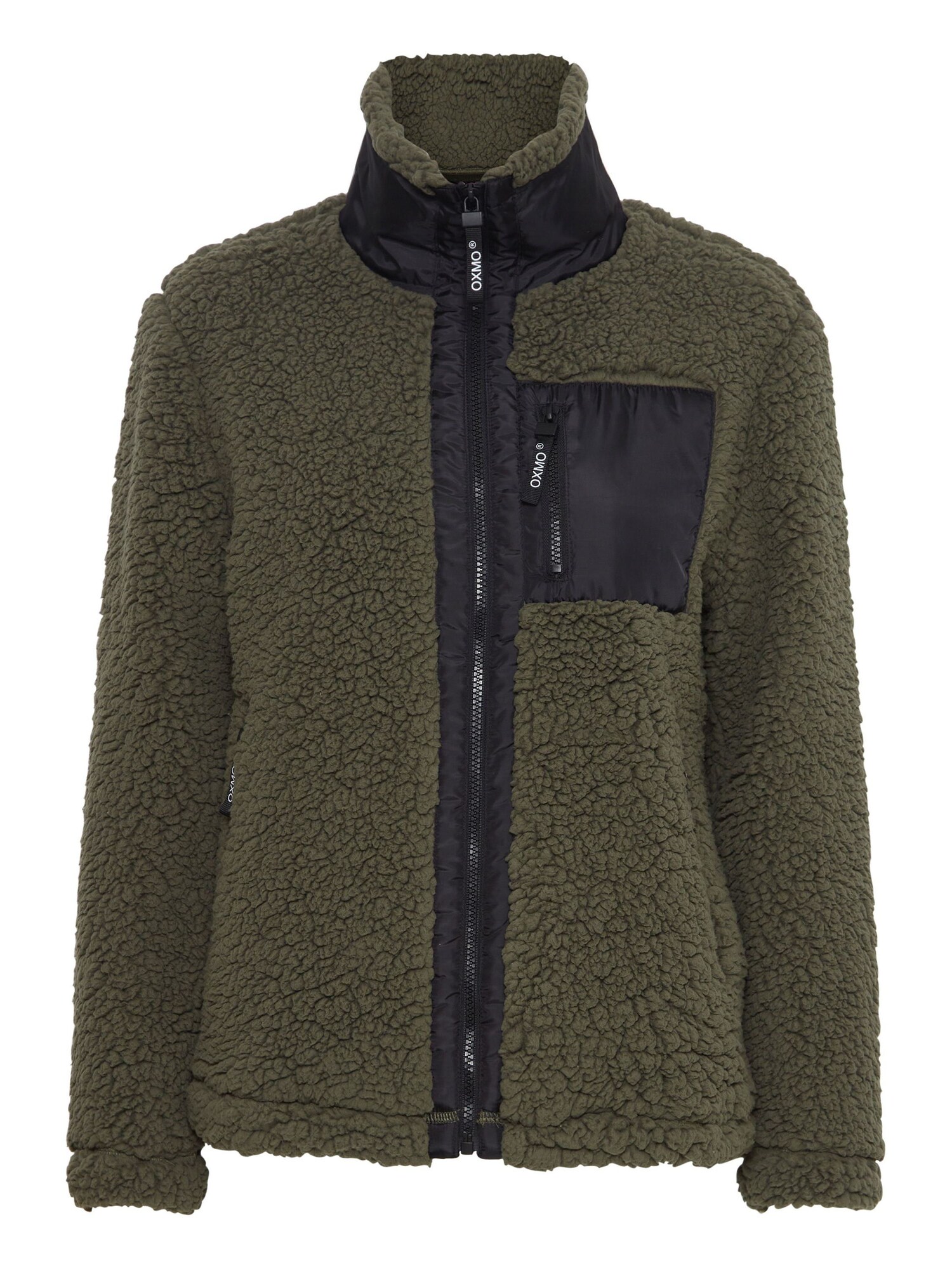 Oxmo Chaqueta polar 'Elin'  verde / negro