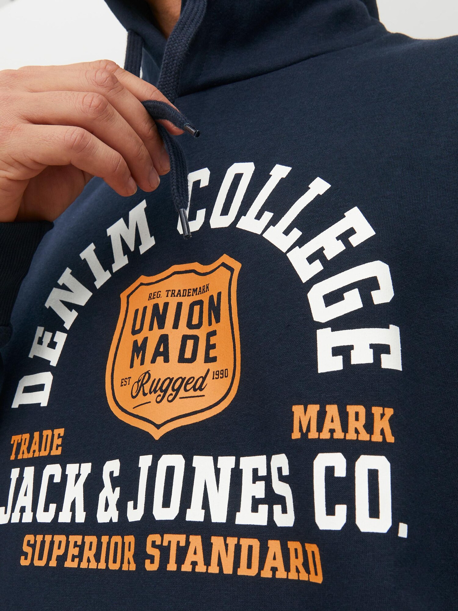 JACK & JONES Mikina modrá / oranžová / biela (obrázok 5)