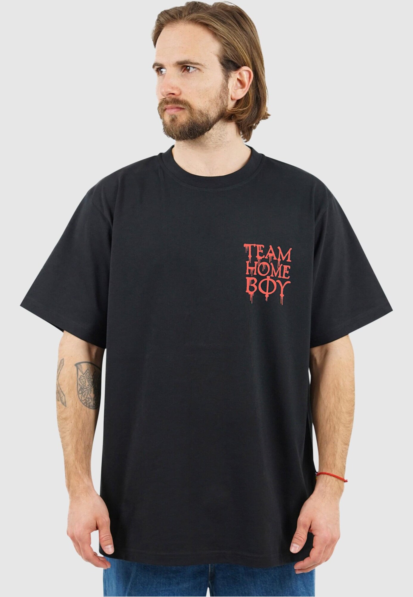 HOMEBOY Póló 'Team'  pasztellpiros / fekete termék 2. képe
