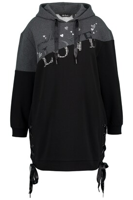 Ulla Popken Sweatshirt Donkergrijs / Zwart / Zilver / Wit