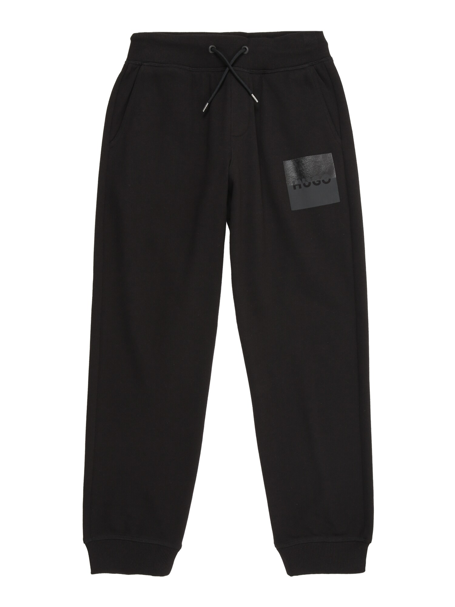 HUGO Pantaloni  gri metalic / negru