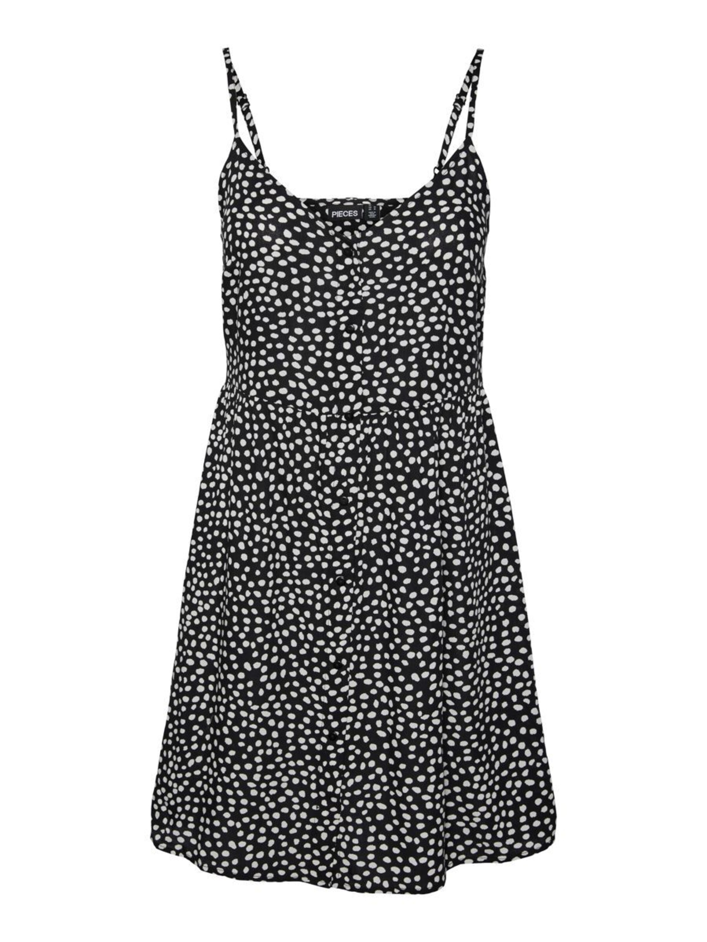 PIECES Ljetna haljina crna / bijela