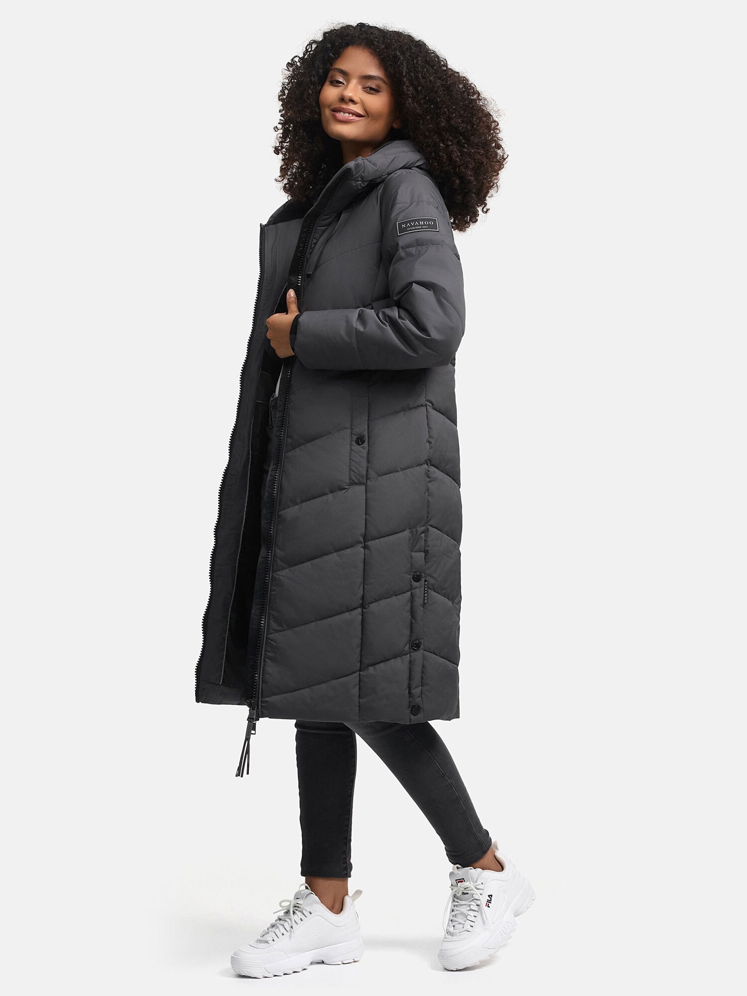 Thumbnail - NAVAHOO Navahoo Schmatzibaer lange Damen Winter Steppjacke N009