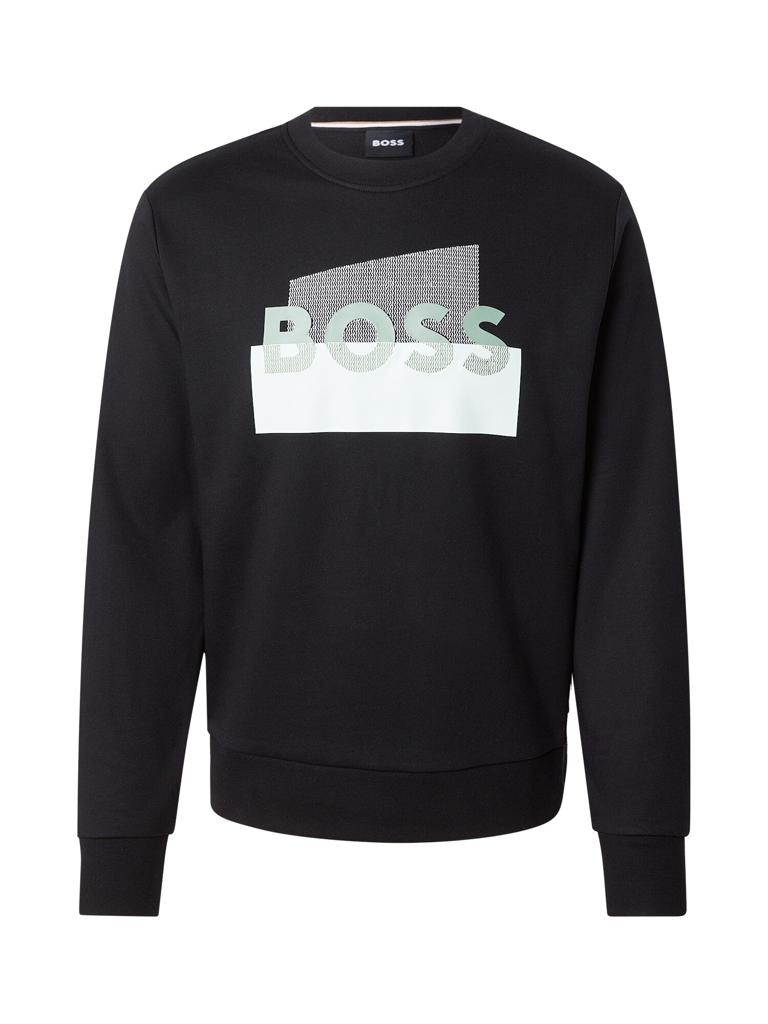BOSS Bluză de molton C-Soleri 250  verde pastel / negru / alb