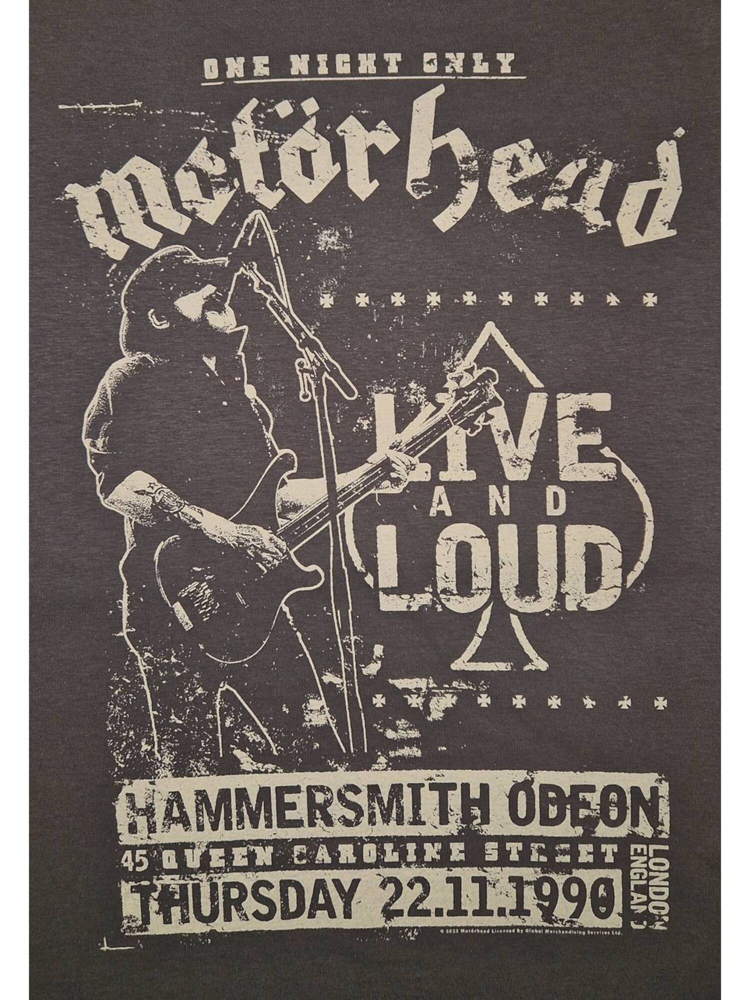 Motörhead Camiseta 'Motörhead Live and Loud  T-Shirt'  gris – imagen 3