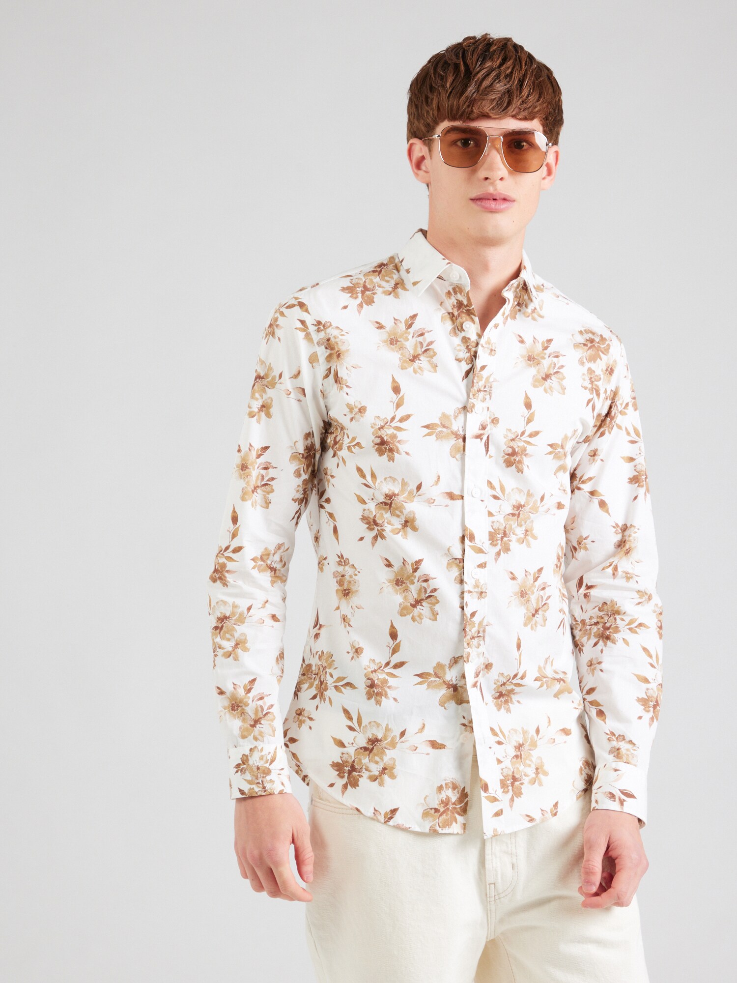 Jack & Jones Premium Ing 'JPRBLamonaco'  gesztenyebarna / mokka / fehér termék 2. képe