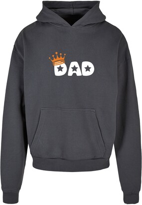 Merchcode Sweatshirt ‘Fathers Day – King Dad’ Donkergrijs / Oranje / Wit