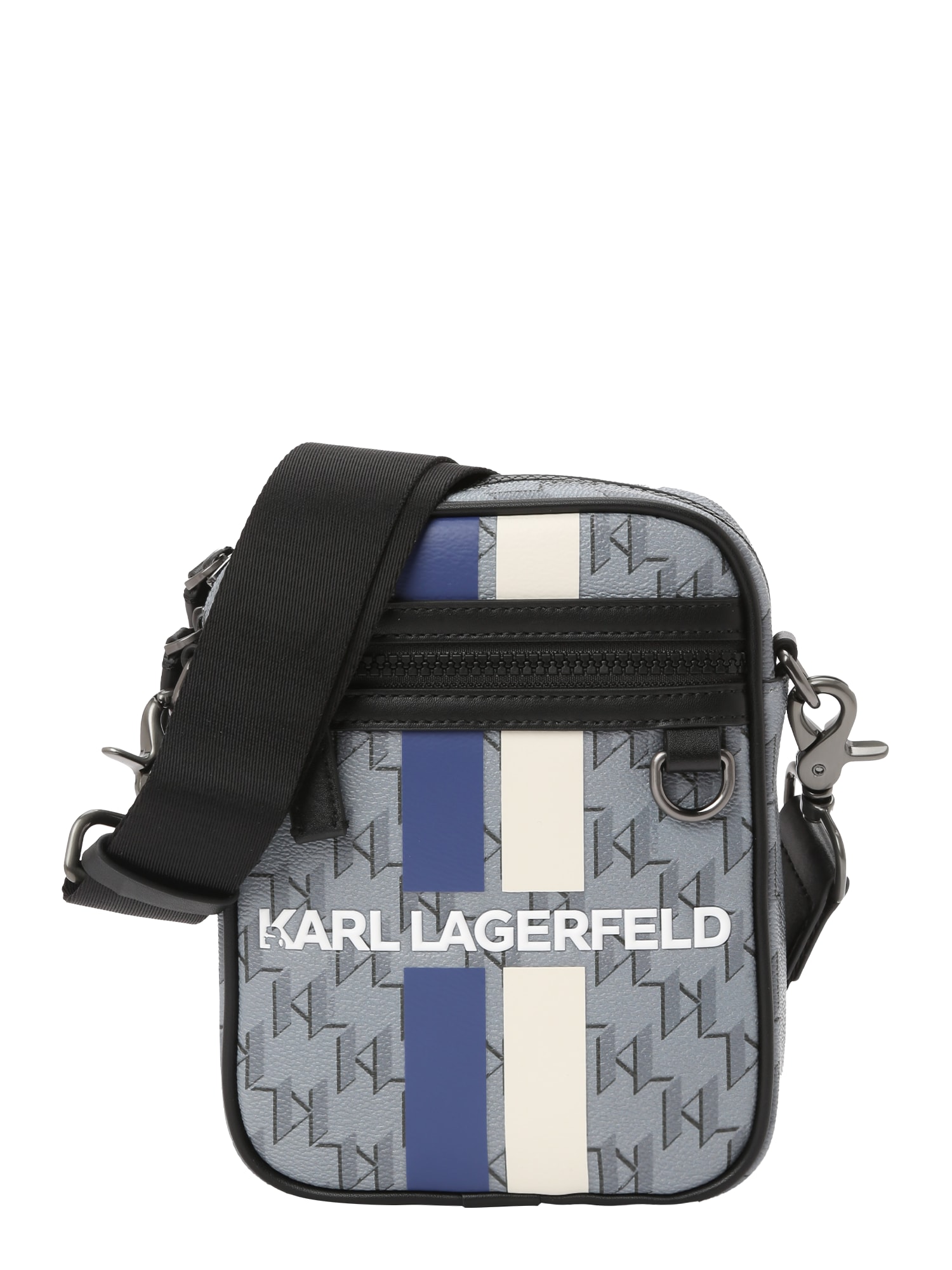 Karl Lagerfeld Geantă de umăr 'KLASSIK'  albastru cobalt / gri / negru / alb