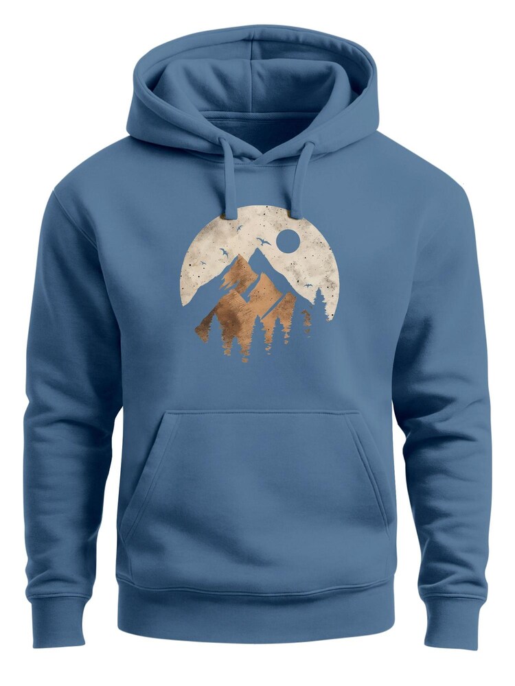 Neverless Sweatshirt 'Mountain Scape' Herren Größe XXL blau