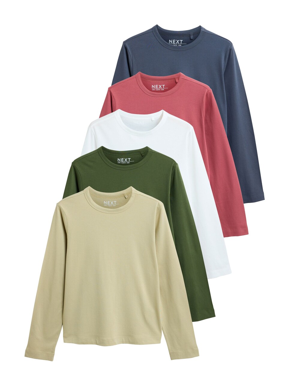T-shirt beige / marinblå / oliv / rosa