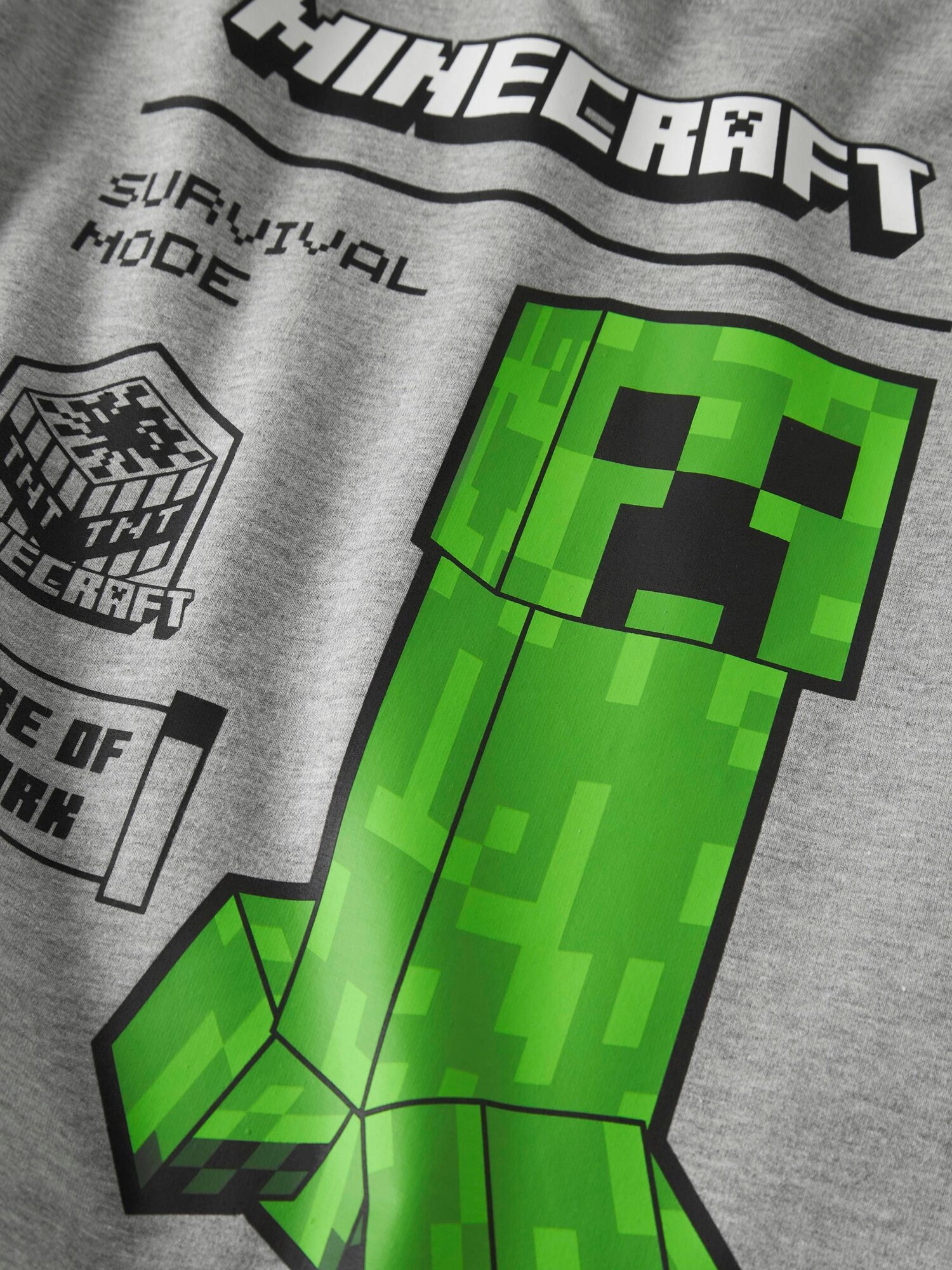 TWO SOON Sudadera 'Minecraft'  gris / verde / negro / blanco – imagen 3