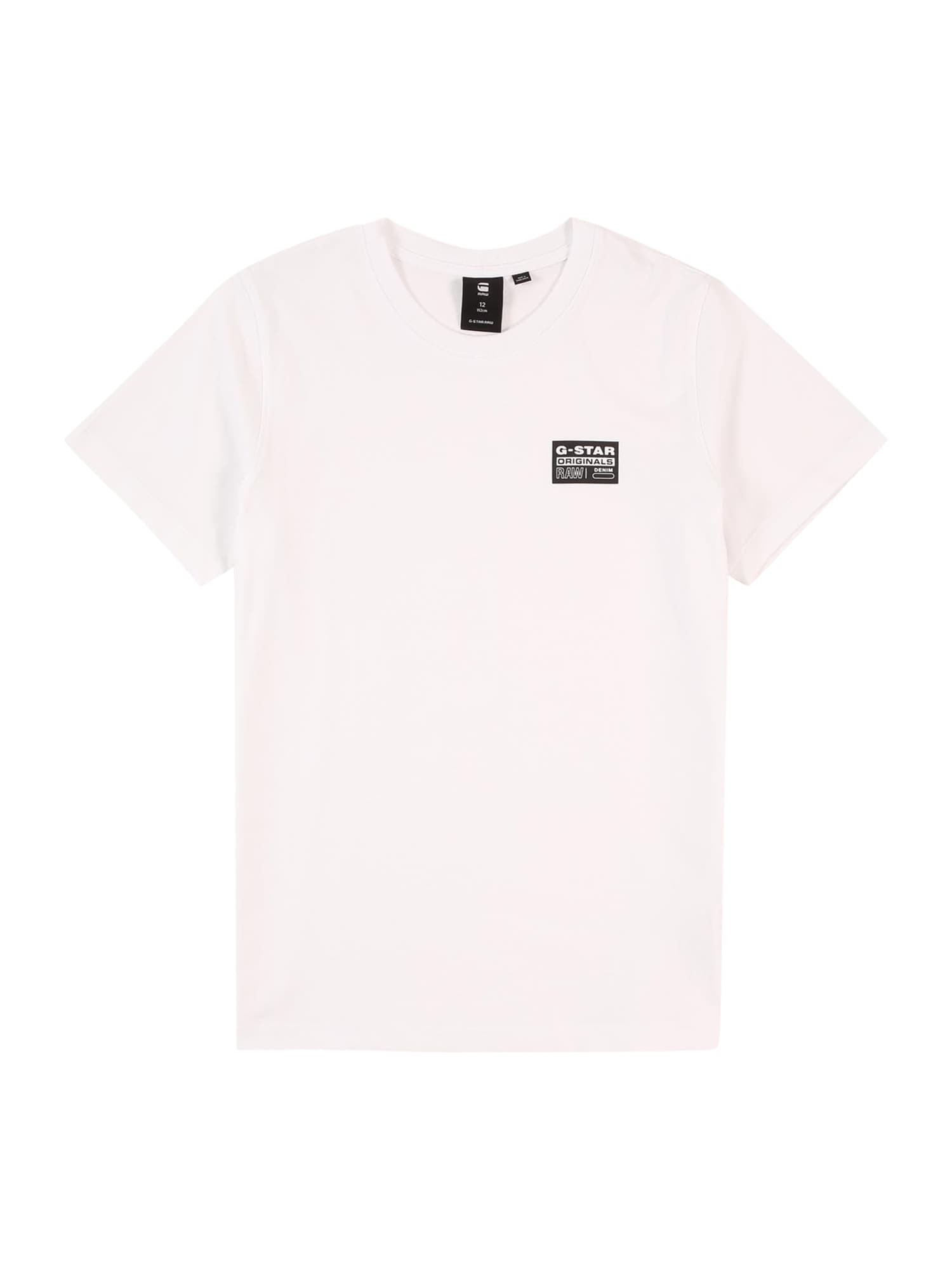G-STAR Tricou  negru / alb