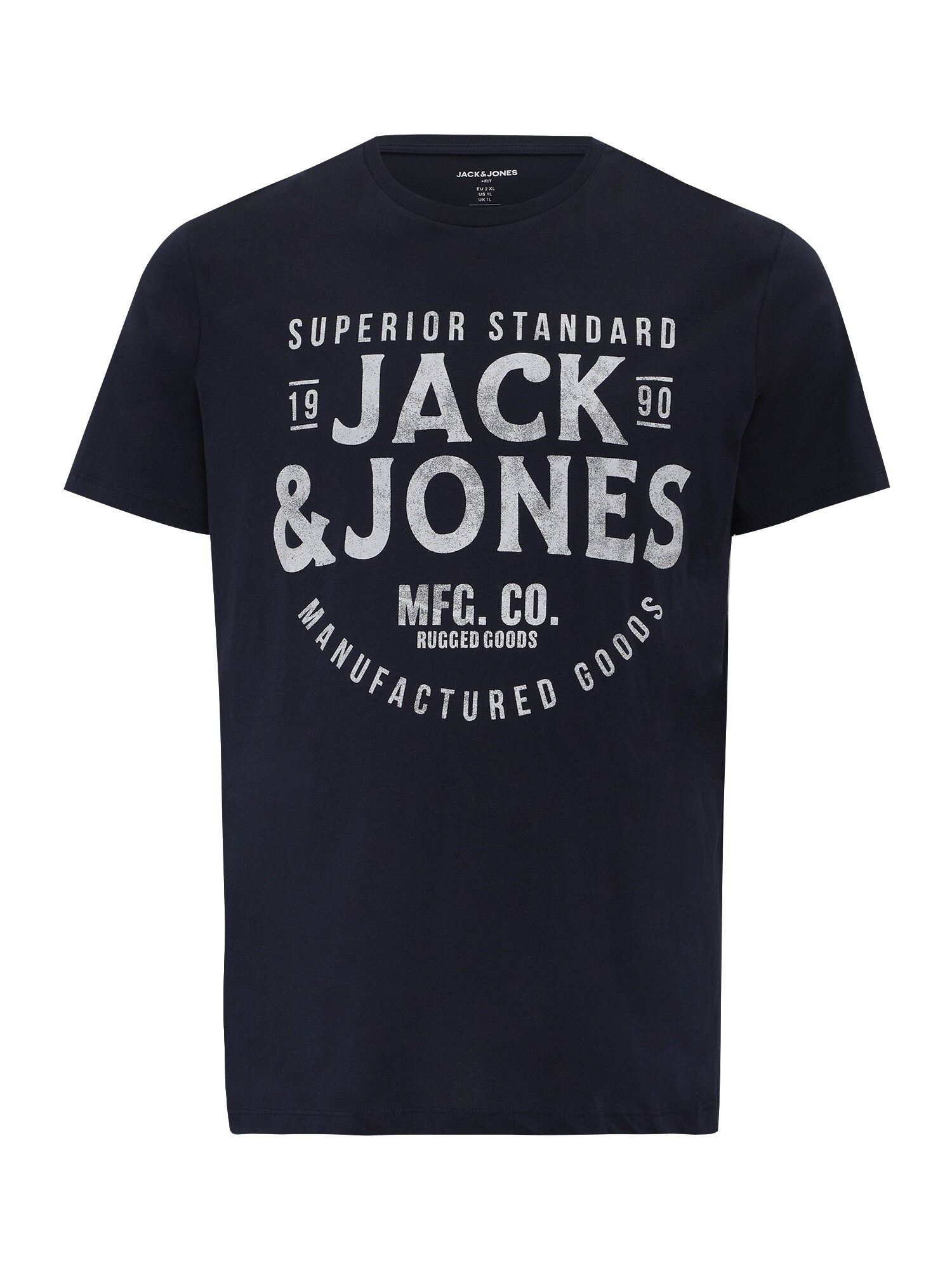 Jack & Jones Plus Tričko 'JJJEANS'  námornícka modrá / biela