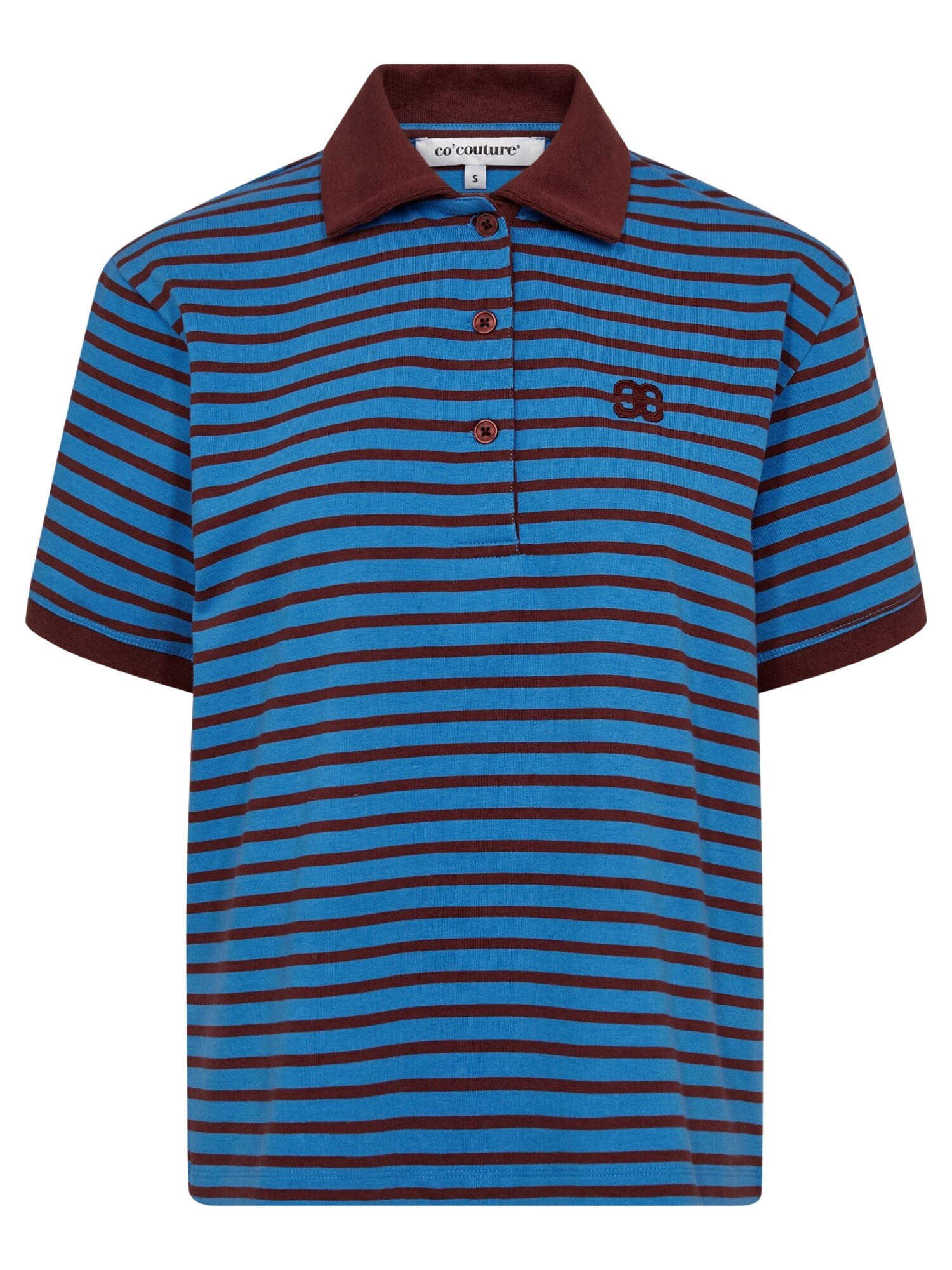 co'couture Tricou 'Hayes'  albastru / ciocolatiu