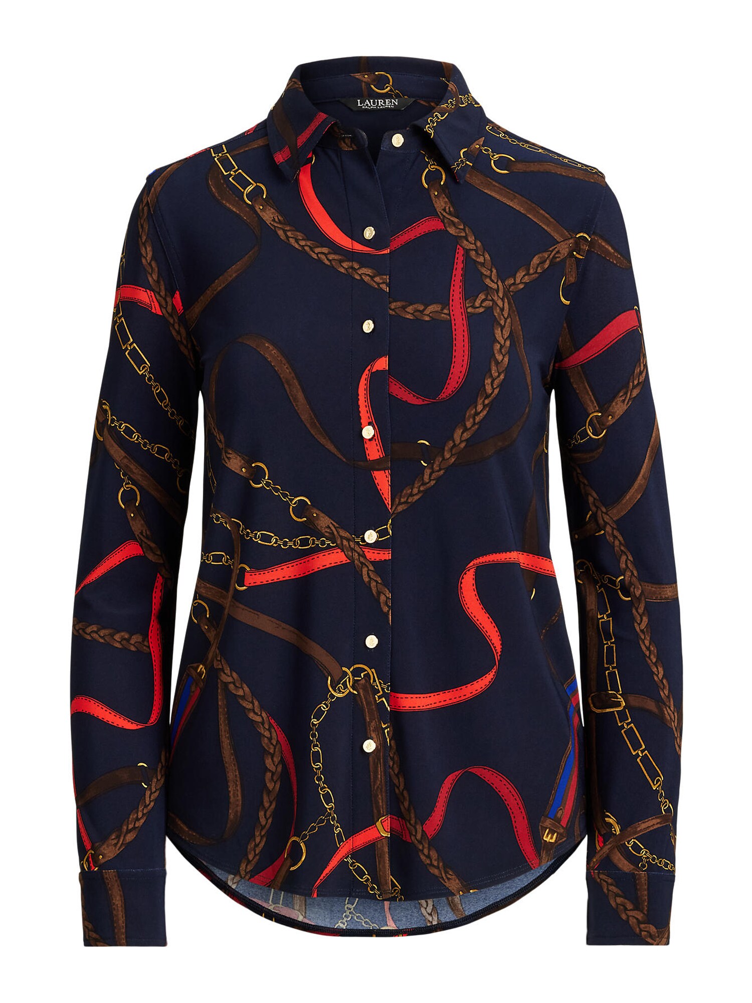 Lauren Ralph Lauren Bluză CLASSIC  albastru / bleumarin / maro / roșu deschis