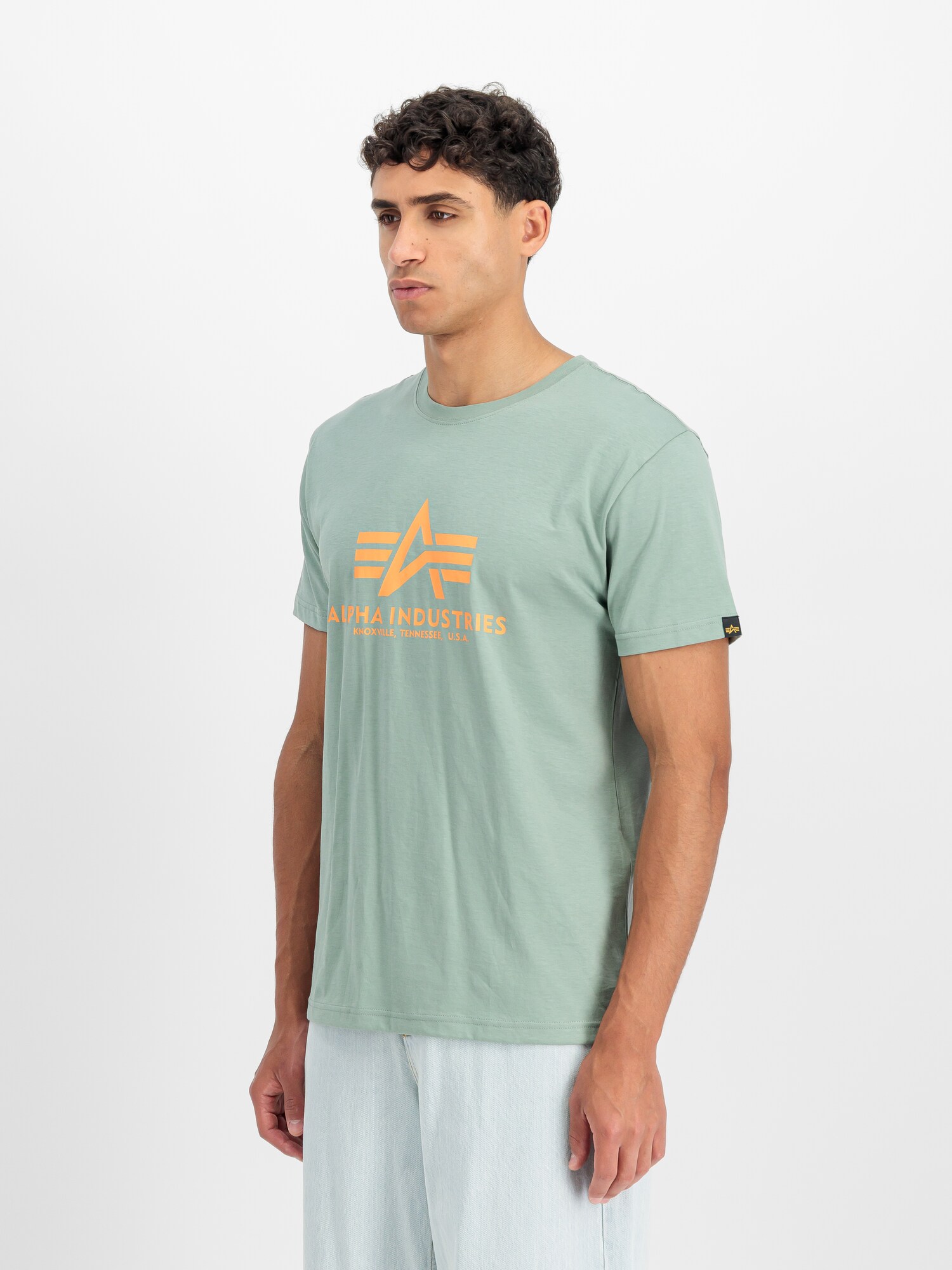 ALPHA INDUSTRIES Camiseta  menta / naranja – imagen 4